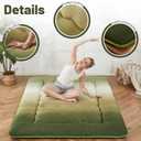 Zelladorra Japanese Floor Mattress, Futon Mattress with Portable Storage Bag and Washable Cover, Roll Up Thick Tatami Mat Suitable for Camping, Guest Room (Forest Gradient, Full)