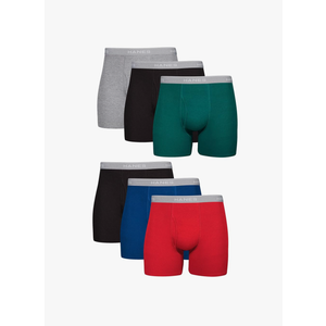 Hanes Men's Boxer Briefs, Cool Dri Moisture-Wicking Underwear, Cotton No-Ride-up for Men, Multi-Packs Color: Blue/Red/Green/Black - 6 Pack, Size XL