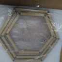 Urban Deco Cylinder Stands for Party, Set of 3 Gold Hexagon Pedestal Stands,  L-35.4"H x 14.2"W, M-27.6"H x 12.6"W, S-23.6"H x 11"W