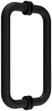 CKB 8" Glass Shower Door Handle, Back to Back Glass Door Pull Handle Compatible with 1/4" to 1/2" Thickness Glass for Frameless Shower Doors, Matte Black with 304 Stainless Steel