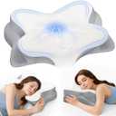 Cervical Neck Pillow, Ergonomic Memory Foam Pillows for Neck Pain Relief with Breathable Pillowcase, Adjustable Contour Neck Support Pillow for Side Back Stomach Sleepers, Odorless (White)