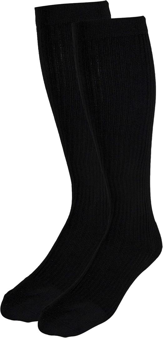 NuVein Compression Socks, 20-30 mmHg Support for Men, Padded Cushion Foot, Knee High, Closed Toe, Black, Medium (Medium (1 Pair))