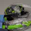 Greatever Dry Snorkel Set,Panoramic Wide View Anti-Fog Scuba Diving Mask,Professional Snorkeling Gear for Adults Kids (Small, Black Lime Green)