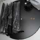 Gadroad Round End Table with Charging Station, USB Ports and Anti-Drop Fence, Wood Tabletop & Black Metal Frame, 2-Tier Side Table for Living Room, Bedroom, Black 15.7 * 15.7 * 23.0 inches