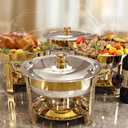 Chafing Dishes for Buffet Set,4 Pack 6QT, Easy 30-Second Lid Assembly Stainless Steel Food Warmers for Catering, Parties & Events, Gold Colors Chafing Dish Buffet Set