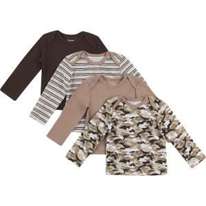 Hanes Baby Long Sleeve T-shirt, Ultimate Flexy Knit Tee for Boys & Girls, 4-Pack