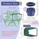 Minnow Trap 24in*10in with Foldable Fishing Net & Collapsible Fish Bucket - Crab, Crawfish, Shrimp Trap for Freshwater Saltwater Fishing (6-Sided)