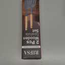 Pack of 2 Silicone Spatula, Non Stick Slotted Spatulas with Wooden Handle, Ideal Wood Kitchen Utensils Set for Frying, Baking, Flipping & Turning, Heat Resistant Silicone Turner for Non Stick Cookware