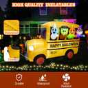 8.1FT Length Halloween Inflatable Ghost Frankenstein Pumpkin Monster Witch Bus Decoration, Halloween Blow up Car Inflatable Built-in 9 LEDs for Halloween Inflatables Outdoor Decoration