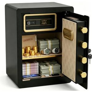 17.5" Tall Safe Box, 1.8 Cuft Fireproof Safe for Home with Hidden Lock Box, Anti-Theft Security Safe with Programmable Keypad Spare Keys, Digital Safety Box for Money Jewelry Documents