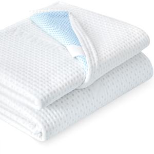 Subrtex 3 Inch Mattress Topper Cover (Only Cover) Mattress Topper Protector Bedding Rayon Made from Bamboo Removable Mattress Encasement with Zippers, Twin XL (White)