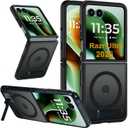 for Motorola Razr Ultra 2026 Case Compatible with Magsafe, Built-in 3 Ways Metal Kickstand & Strong Magnetic, PC Back & Soft Silicone Bumper Protection Phone Cover for Moto razr ultra 2026 (Black)