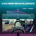 ECHTPower Wireless PC Gaming Controller - Hall Effect Joystick, 2.4G & Wired 1000Hz Polling Rate, 800mAh Battery, Adjustable Turbo/Vibration - for PC/Switch/iOS/Android