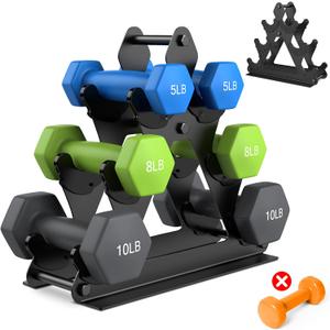 3 Tier Weight Rack for Dumbbells - Compact Weight Holder Small Dumbbell Rack Stand Only Works for Dumbbells 1-15 LBS, Metal Weights Organizer Designed for Child Women Home Gym Exercise