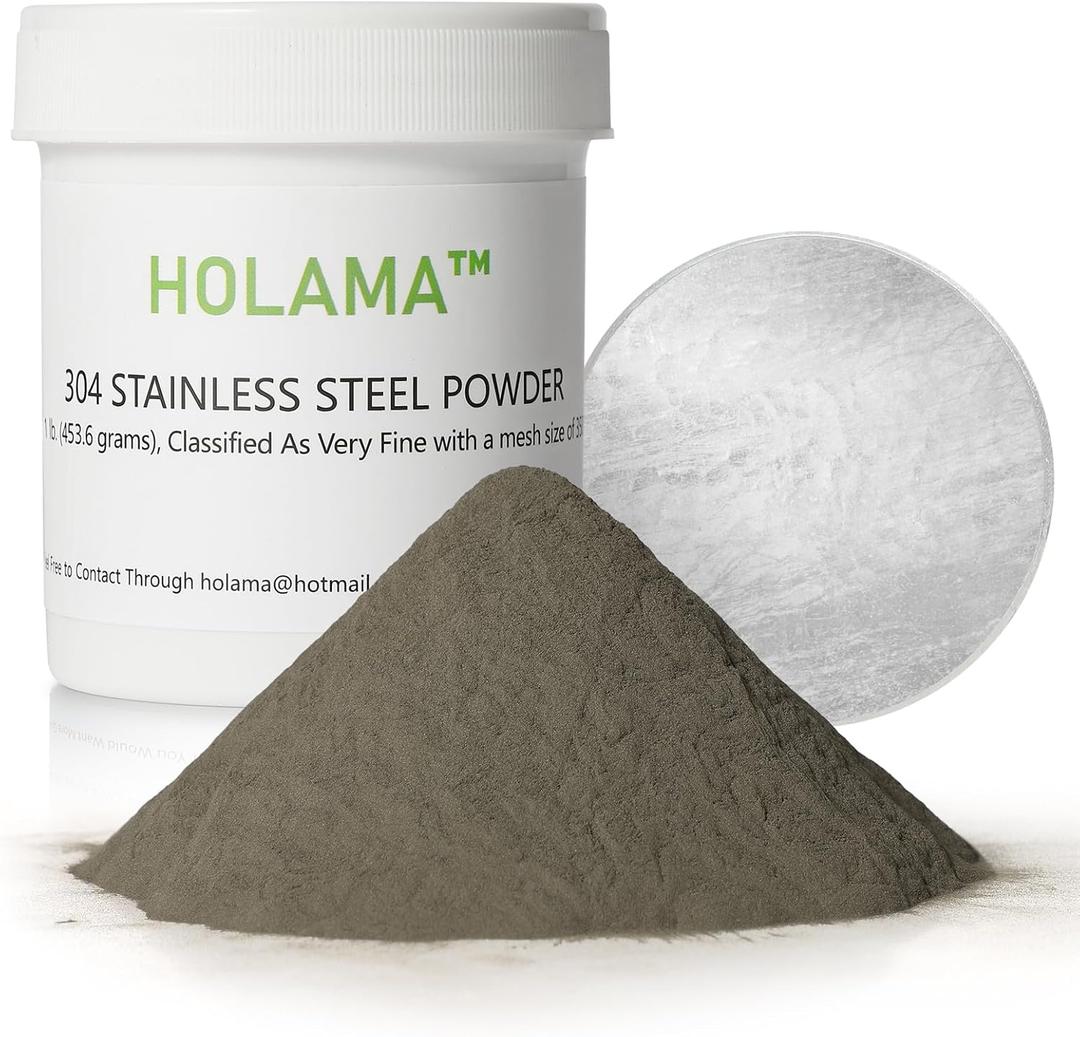 304 Stainless Steel Powder for Cold Casting Sculpture - Premium 320 Mesh for Inlay Work, Casting Powder for Home Office Decor - 1lb Enhanced Packaging (Corrosion Resistance) (Silver Gray-320 Mesh)