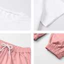 Betusline Girls 2 Piece Summer Outfits,Kids Casual Short Sleeve Crop Top & Cargo Jogger Pants Sets,4T-14Y