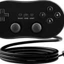 OSTENT Wired Classic Controller Gamepad Joystick for Nintendo Wii Remote Console Video Game Color Black