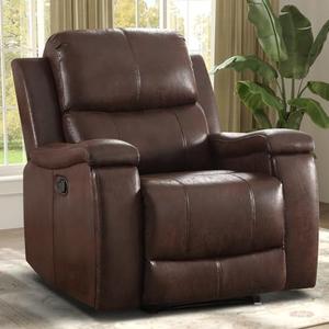 IOMOR Leather Recliner Chair, Manual Recliner Chair for Adults with Overstuffed Arms and Back, Single Sofa Recliner with Cup Holders for Living Room (1, Red Brown) IOMOR Leather Recliner Chair, Manual Recliner Chair for Adults with Overstuffed Arms and Back, Single Sofa Recliner with Cup Holders for Living Room (1, Red Brown)