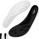 InsoleX, Pairs of 2 Footstr Insoles for Kids Youth, Arch Support & Shock Absorption, 4D Elastic Cloud Breathable Soft Foam Sole for Men & Women (New 2 Pair,Black, 6.5Y-7Y)