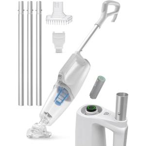 InoKraft 2-in-1 Cordless Handheld Pool Vacuum & Hot Tub Cleaner, Swap-On Replaceable Battery, High Suction for Above Ground Pools, Spa Vacuum with Stick Pump Drain Mode for Silt & Sand