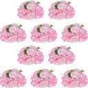 NUPTIO Flower Balls Flowers for Centerpieces: 10 Pcs 11.8 inch Diam Pink Artificial Rose Fake Flower Arrangement Bouquet for Wedding Party Tables Decorations