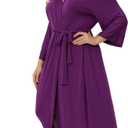 Super Shopping-zone Women's Plus Size Long Robes Kimonos Plus Size Maternity Robes Delivery Robes Sleepwear (4X, Purple)