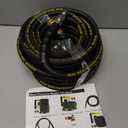 POHIR Pressure Washer Hose 50 ft with 3/8 Inch Quick Connect, Kink Resistant High Tensile Wire Braided,with 2 pcs M22 14mm Adapter Set, 4200 PSI Power Washer Hose