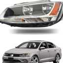 labwork Headlight Assembly Replacement for Jetta 2011-2018 [Halogen Model] Headlight Headlamp Left Driver Side