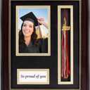 GraduatePro Graduation Picture Frame with Tassel Holder Shadow Box Graduation Decoration Gift-So Pround of You, Mahogany 4x6 Photo Frame