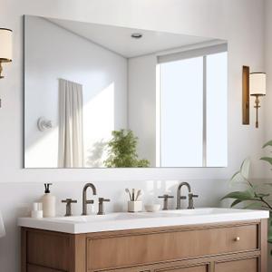 CILIBER Frameless Mirror, 30x48 Rectangle Bathroom Mirrors for Wall, Large Frameless Vanity Mirror Over Sink with Polished Edge, 3mm Tempered Glass, Hangs Horizontally or Vertically