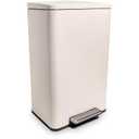 50 Liter / 13.2 Gallon Soft-Close, Smudge Resistant Trash Can with Foot Pedal and Built in Filter- White Color