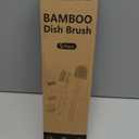 5 Pack Bamboo Dish Brush Set, Wooden Dish Brush with 14 Bottle Brush, Natural Kitchen Scrub Brush for Dishes Pots, Pans, Sinks, Woks, Vegetables