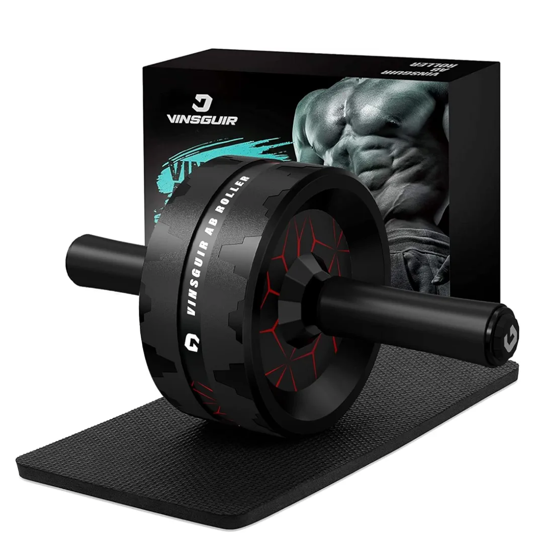 VINSGUIR Ab Roller Wheel, Abs & Core Workout Equipment for Home Gym with Knee Pad Accessories, Abdominal Wheel for Full-body Strength Training