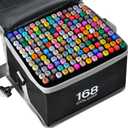 168 Colors Alcohol Markers, Art Markers for Kids Adults Artists Coloring Book Painting Sketching, Dual Tip Drawing Marker Set Perfect for Boys Girls Students Gift (168)