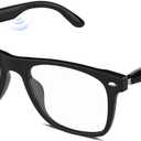 Jacuate Bluetooth Audio Smart Glasses for Women Men,Blue Light Blocking Bluetooth Glasses with Open Ear Speaker,Voice Control, Hands-Free Calls & Built-in Microphone for iPhone Android Music/Work (Transparent)