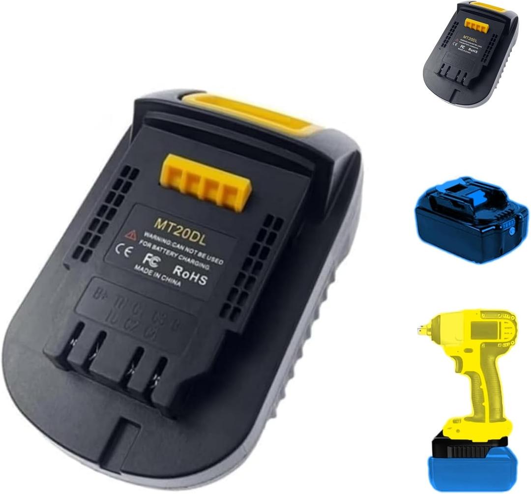 for Makita 18V Battery Adapter, Adaptor Convert for Makita 18V LXT Battery to for Dewalt 20V Power Tools (Bare Converter)