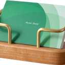 muso wood Business Card Holder for Desk, Wooden Creative Business Card Display for Desk, Wood Business Card Stand for Office, Tabletop (Cherry 1pack)