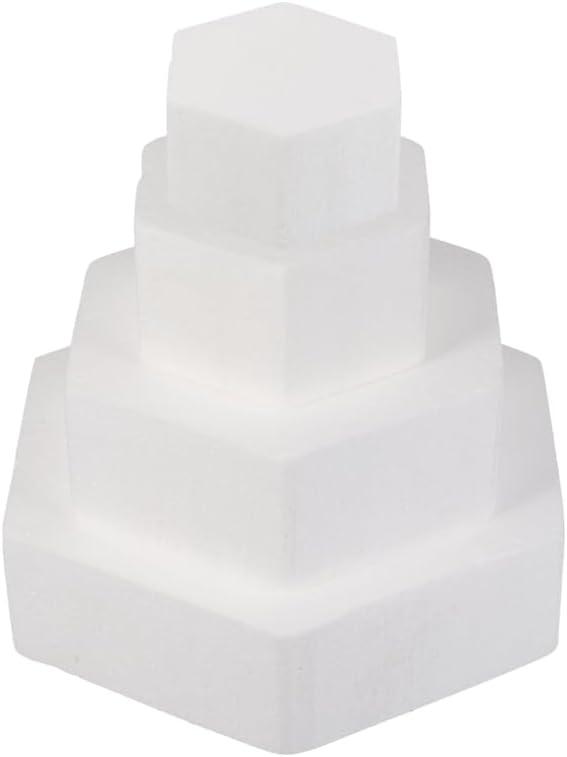 Tofficu Hexagonal Foam Cake Dummy 9.84X9.84X1.97In Reusable Fake Cake Model for Decorating Practice Party Display Wedding Prop