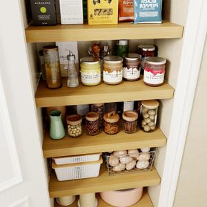 6 PCS Wire Rack Covers for Pantry Wood Grain, 33''W * 16''D(Ready to Use) Faux Wood Shelf Covers for Wire Shelving, Rustic Closet Shelves Covering Toppers, for Pantry, Bathroom, Kitchen, Garage