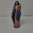 Blessed Mother Statue - 14 Inch Saint Mary Holding Lilies Figure Elegant Home Decor, Hand Painted Madonna Virgin Mary Statue Renaissance Collection (Full Color)