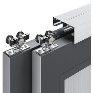 EaseLife 8FT/96in Bypass Double Sliding Pocket Door Hardware Kit,Commercial Grade,Aluminum,Bypassing Closet Door Track for 2 Door System,Slide Smoothly Quietly,Easy Install,No Doors