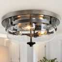 KSANA Farmhouse Flush Mount Ceiling Light, 3-Light Kitchen Ceiling Light Fixtures with Seeded Glass, Modern Hallway Lighting Fixtures Ceiling Lights for Bedroom, Entryway, 13.5-inch in Dia,
Wooden Texture