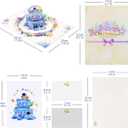 2 x 3D Birthday Pop Up Card for Boys - Astronaut and Rocket Theme Cake, for Space Theme Baby Shower Birthday Party, Envelope Included, All Occasion.