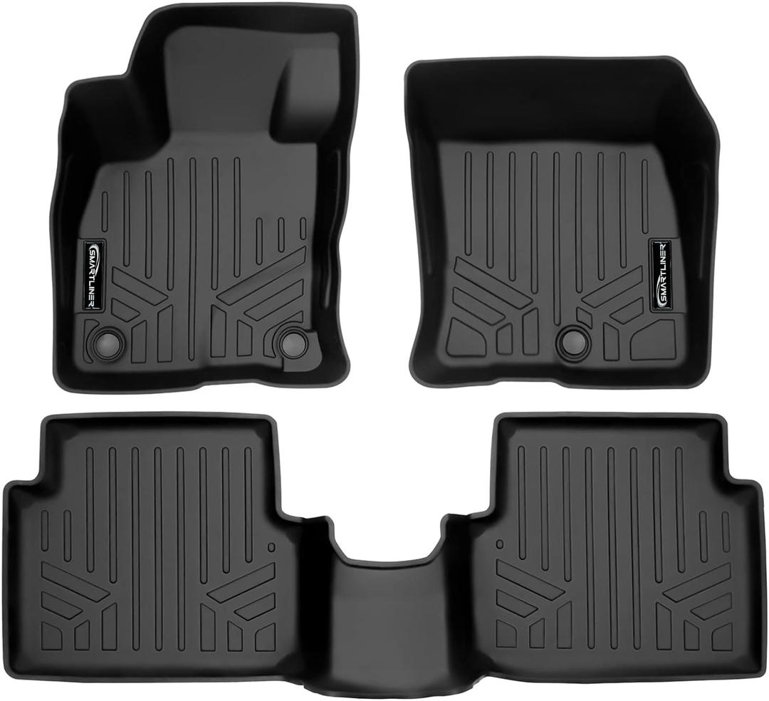 SMARTLINER Custom Fit All Weather 2 Row Floor Mat Liner Set Compatible with 2022-2025 Ford Maverick
