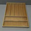 Bamboo Silverware Organizer, Bamboo Kitchen Drawer Cutlery Organizer, Utensil Holder, Flatware Organizer Tray (15.8"x11.7"x1.6")