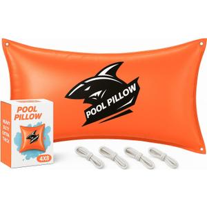 4x8 Pool Pillows for Above Ground Pools, Heavy Duty Winter Pool Cover Pillow, 0.5mm PVC (27 Gauge) with 65ft Rope, Cold Resistant for Winterizing (4 x 8 ft)