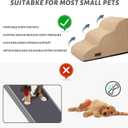 Aodisman 3-Step Dog Ramp and Stairs for Sofa and Chair - Non-Slip Sturdy Pet Steps for Small Dogs and Cats,15.7" H,Khaki