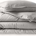 Bare Home Flannel Duvet Cover Set - Extra Long - 100% Cotton, Velvety Soft Heavyweight Premium Flannel, Double Brushed - Includes Sham Pillow Covers (Twin/Twin XL, Light Grey)