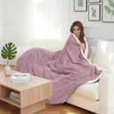 Electric Heated Blanket Full Size 72x84 Inch - Super Soft Flannel, 10 Heat Settings, 1-12H Auto Shut Off, Machine Washable, Easy Controller, Perfect for Winter Warmth - Purple