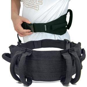 Gait Belt Walking Transfer Belt with 6 Plastic Padded Caregiver Handles and Quick Release Buckle for Patient,Elderly Physical Therapy (Black)